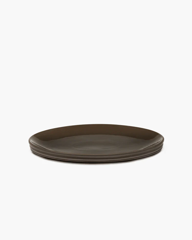 Plat de service ovale S Slate Dune