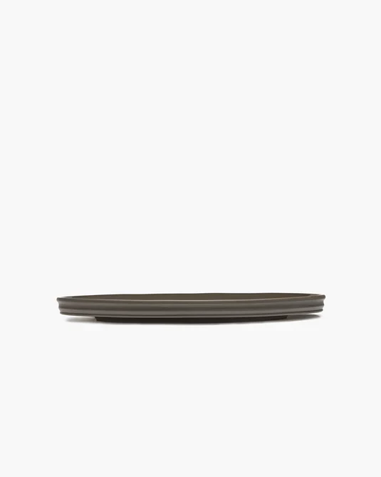 Plat de service ovale S Slate Dune