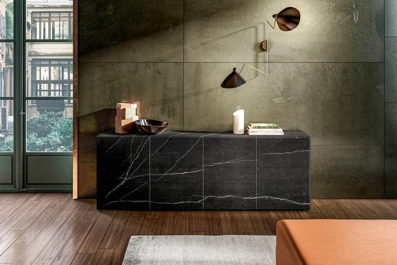 Buffet Lago - Materia XGlass (Marbre noir)