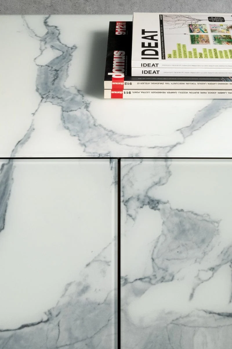 Buffet Lago - Materia XGlass (Marbre wit)