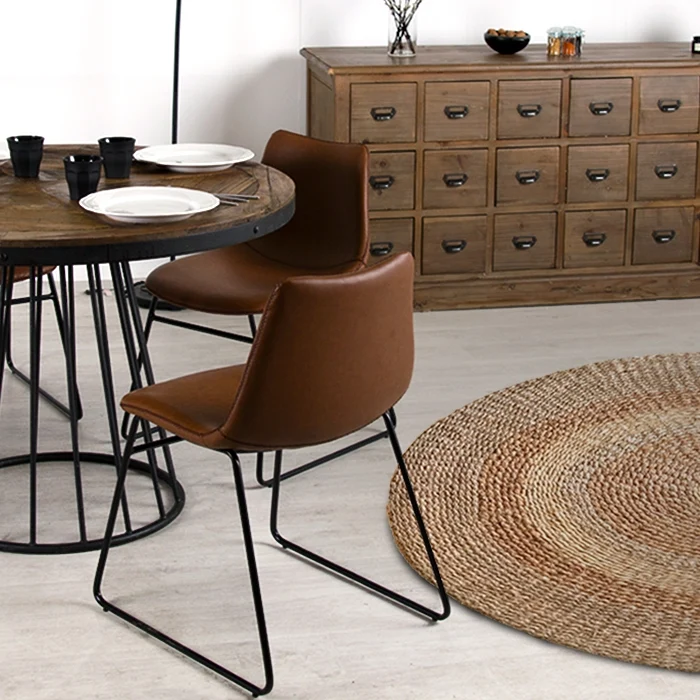 Chaise Gaspard marron (lot de 2)