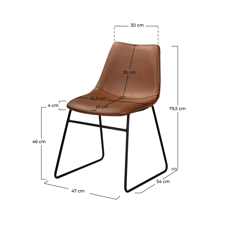 Chaise Gaspard marron (lot de 2)
