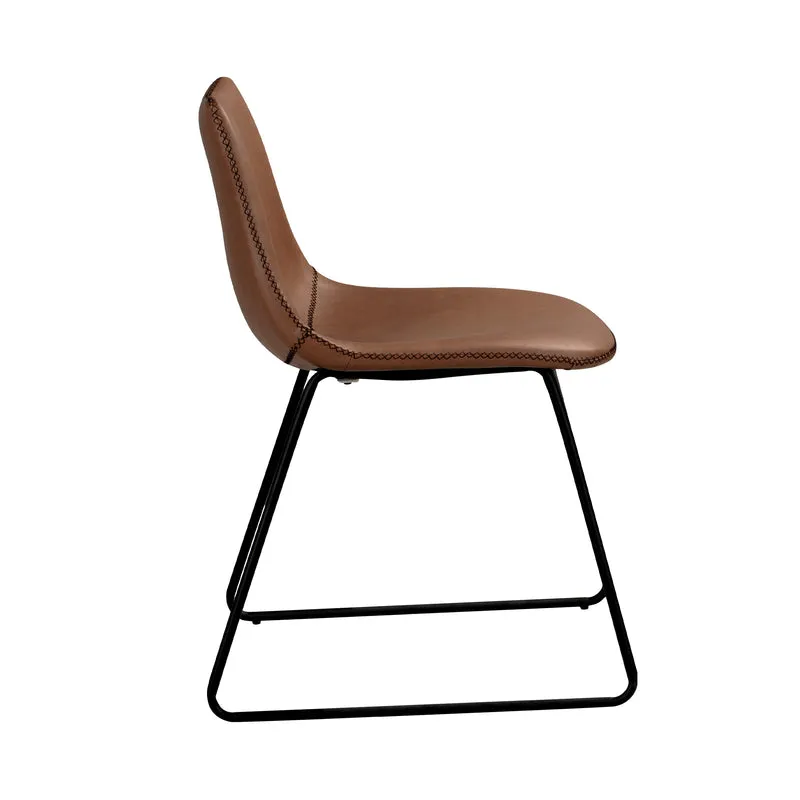 Chaise Gaspard marron (lot de 2)