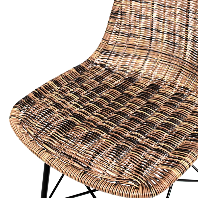 Chaise de bar mi-hauteur de jardin Tiptur en résine tressée naturelle 63 cm (lot de 2)