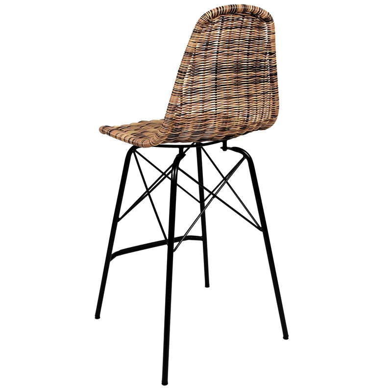 Chaise de bar mi-hauteur de jardin Tiptur en résine tressée naturelle 63 cm (lot de 2)