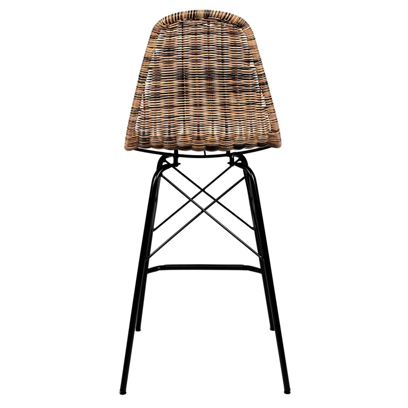 Chaise de bar mi-hauteur de jardin Tiptur en résine tressée naturelle 63 cm (lot de 2)