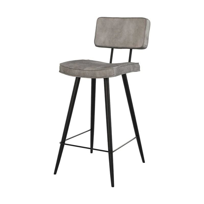 Chaise de bar mi-hauteur Texas grise 66 cm (lot de 2)