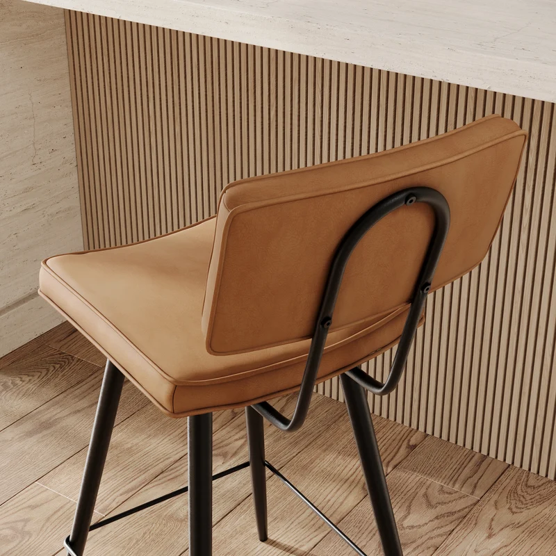 Chaise de bar mi-hauteur Texas camel 66 cm (lot de 2)