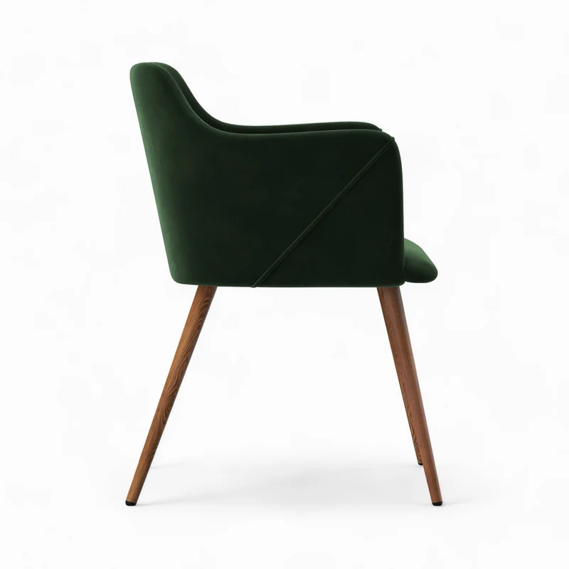 Chaise Daisy en velours vert foncé (lot de 2)