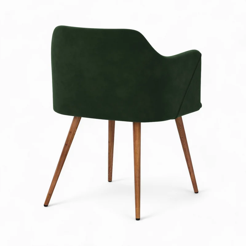Chaise Daisy en velours vert foncé (lot de 2)