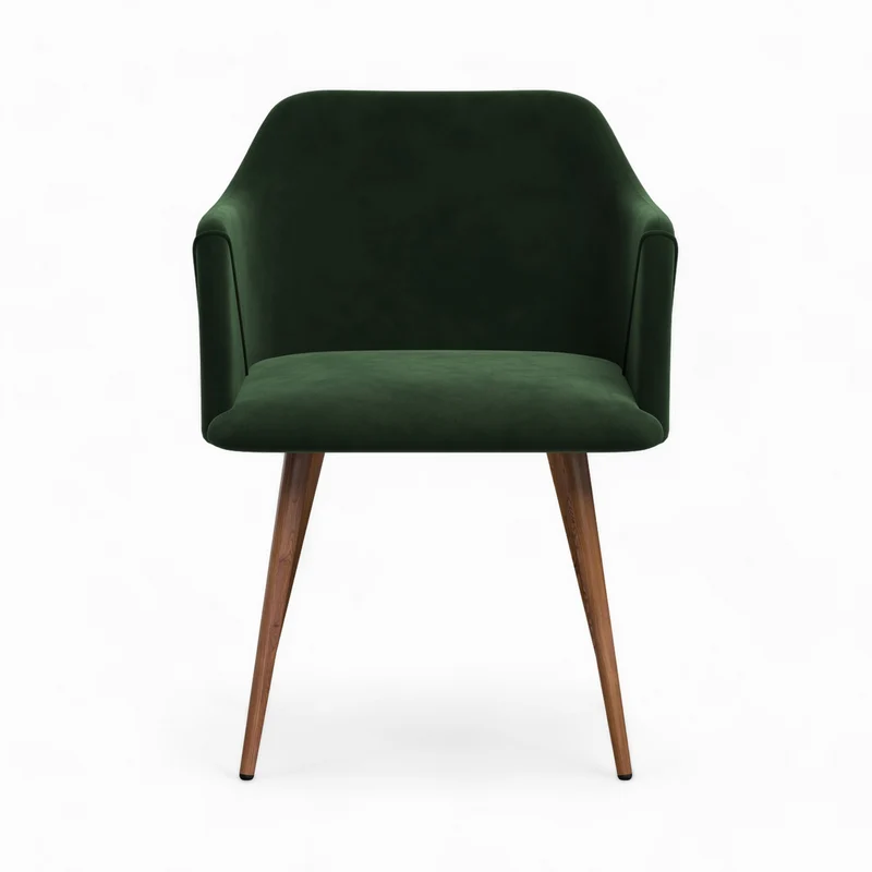 Chaise Daisy en velours vert foncé (lot de 2)