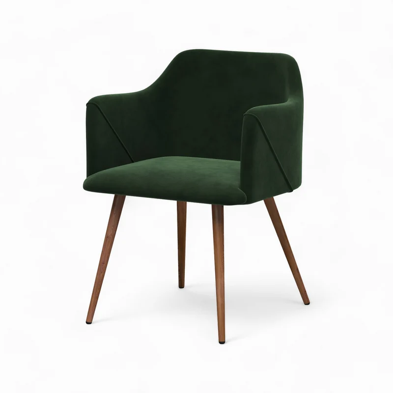 Chaise Daisy en velours vert foncé (lot de 2)