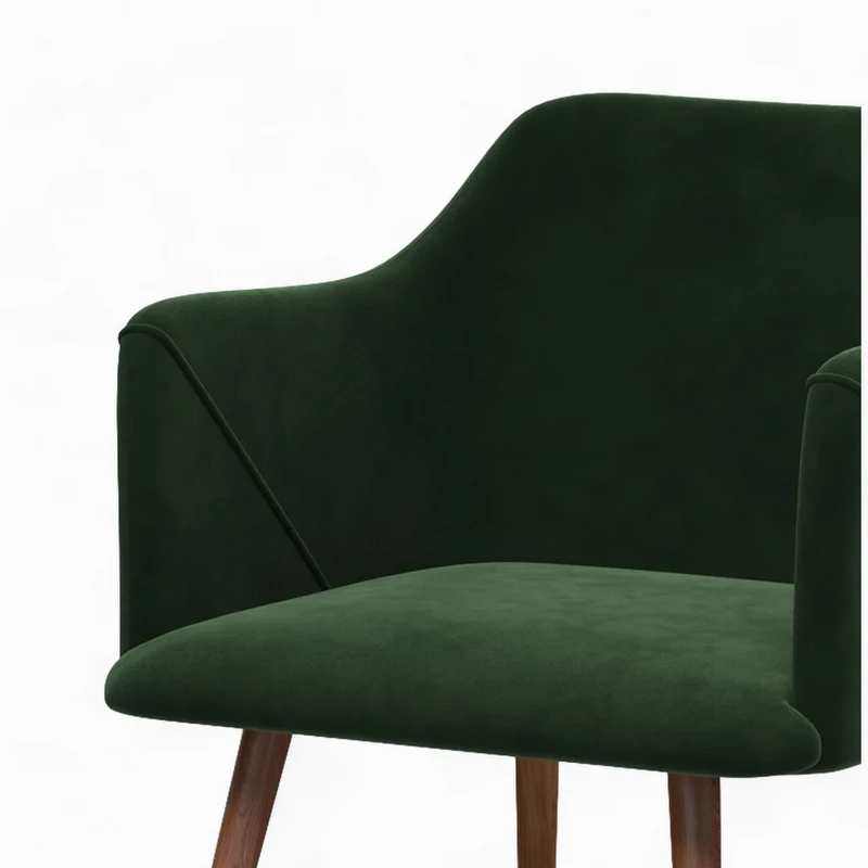 Chaise Daisy en velours vert foncé (lot de 2)