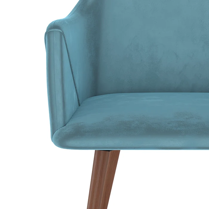 Chaise Daisy en velours bleu (lot de 2)