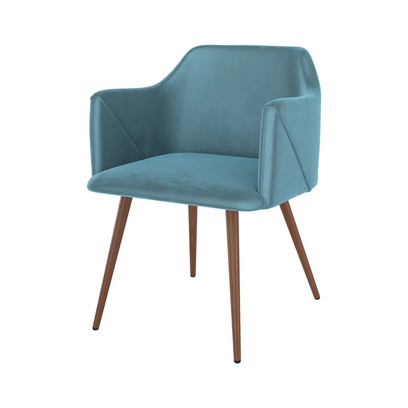Chaise Daisy en velours bleu (lot de 2)