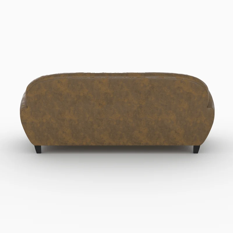 Canapé Club 3 places marron vieilli en microfibre