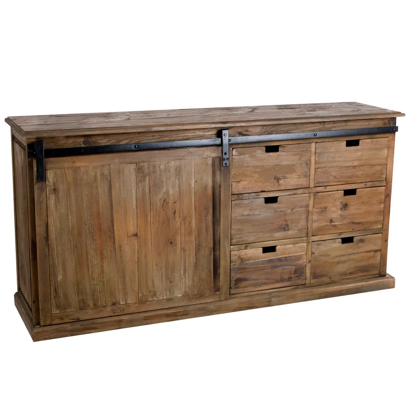 Buffet Sari 6 tiroirs et porte coulissante