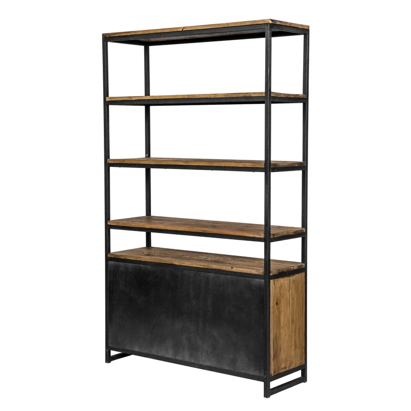 Bibliothèque Paname en bois et métal à tiroirs