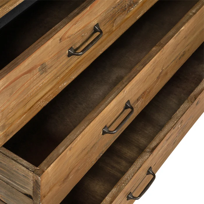 Bibliothèque Paname en bois et métal à tiroirs