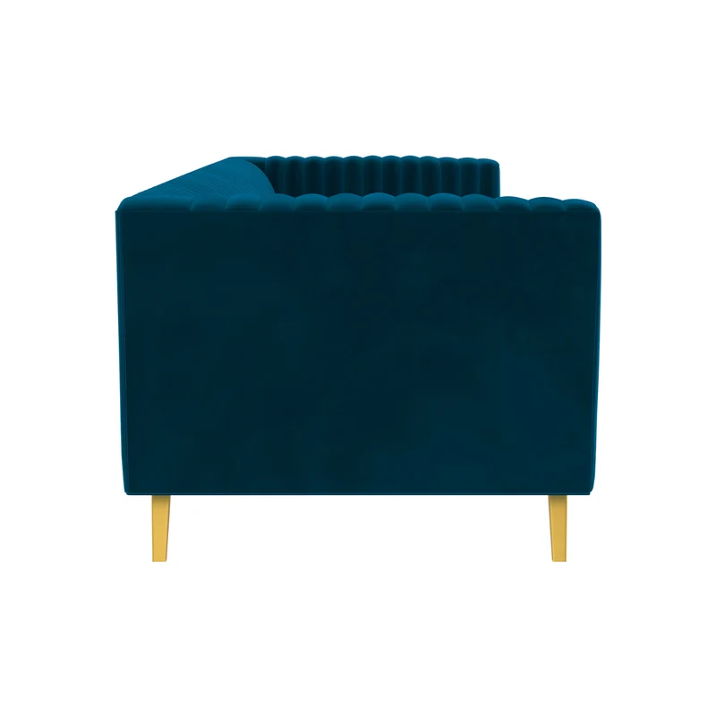Canapé Gatsby 3 places en velours bleu foncé