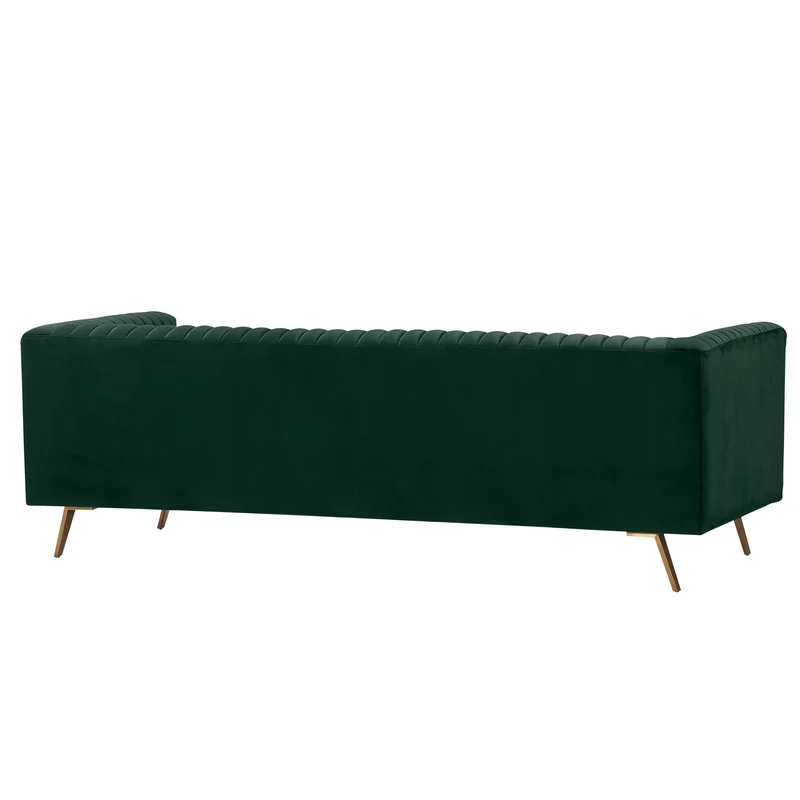 Canapé Gatsby 3 places en velours vert foncé