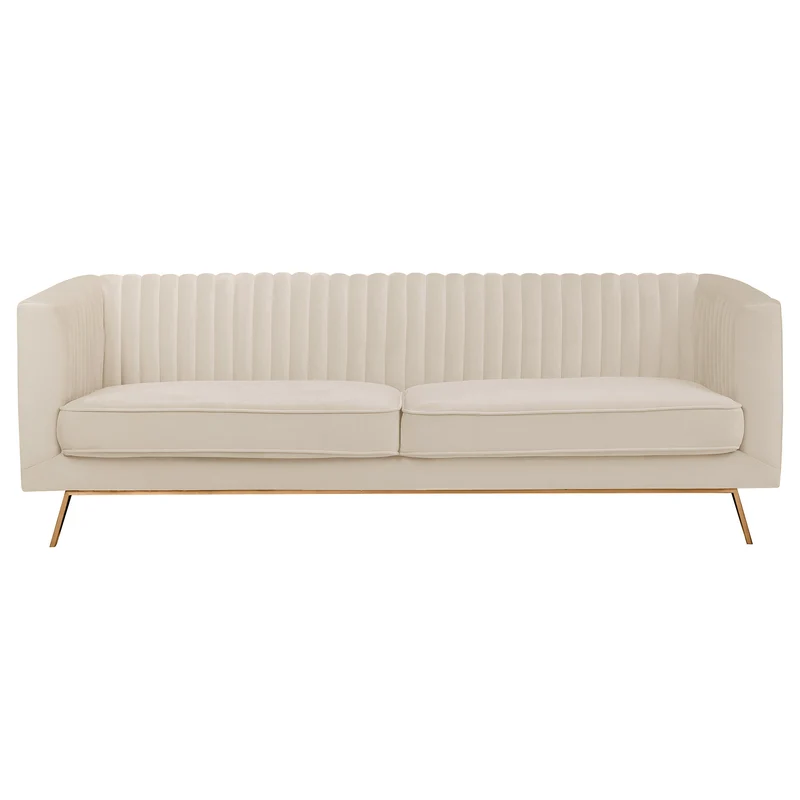 Canapé Gatsby 3 places en velours beige