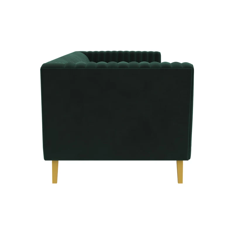 Canapé Gatsby 2 places en velours vert foncé