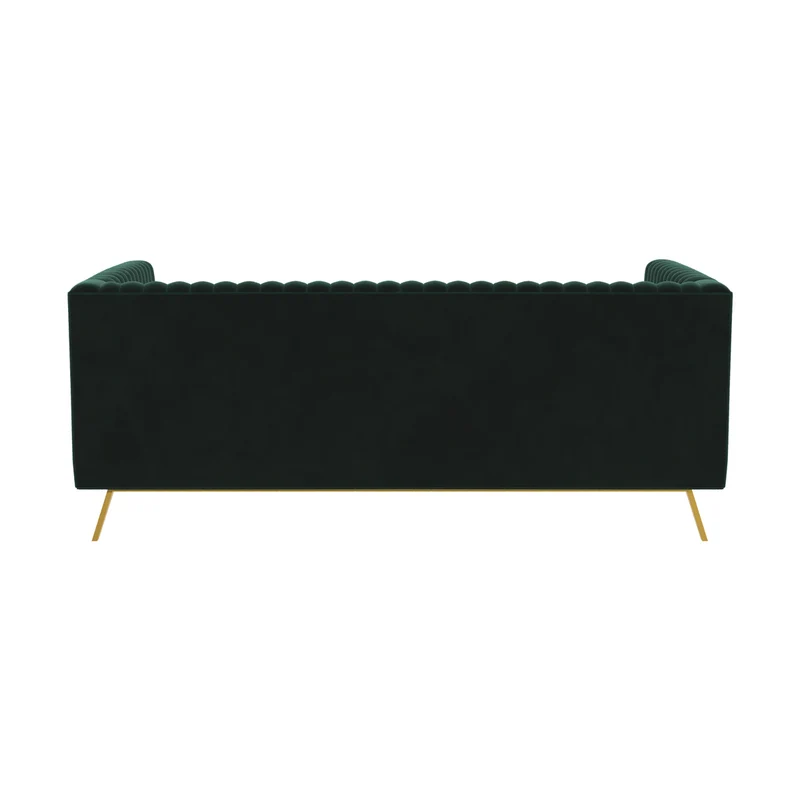 Canapé Gatsby 2 places en velours vert foncé