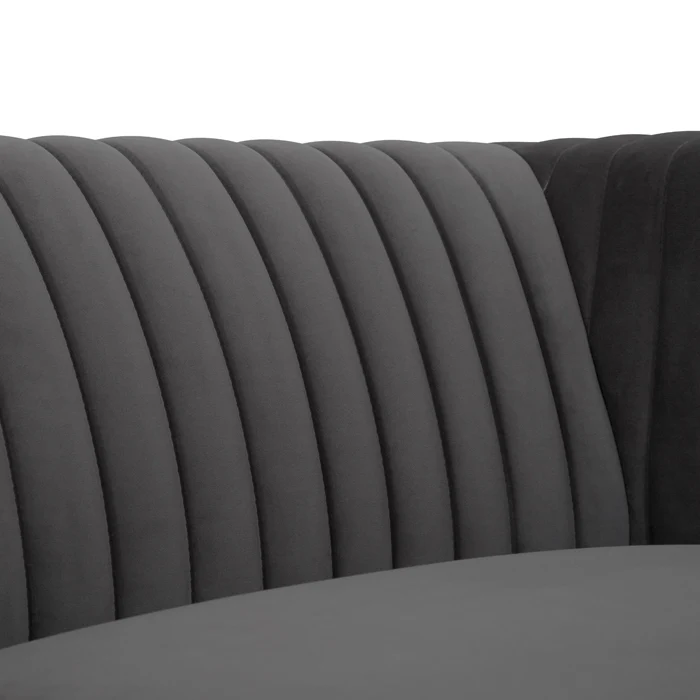 Canapé Gatsby 2 places en velours gris