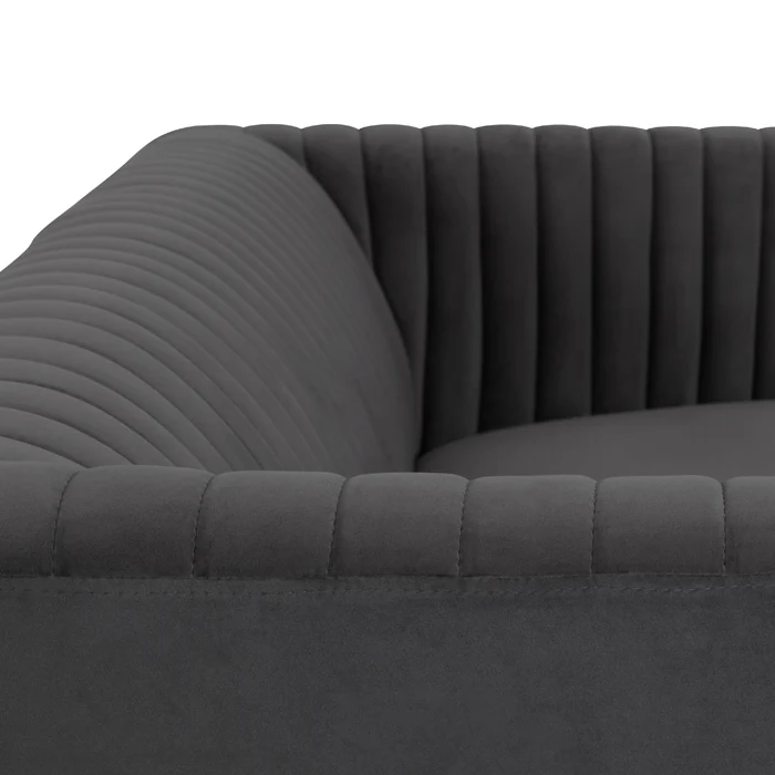 Canapé Gatsby 2 places en velours gris