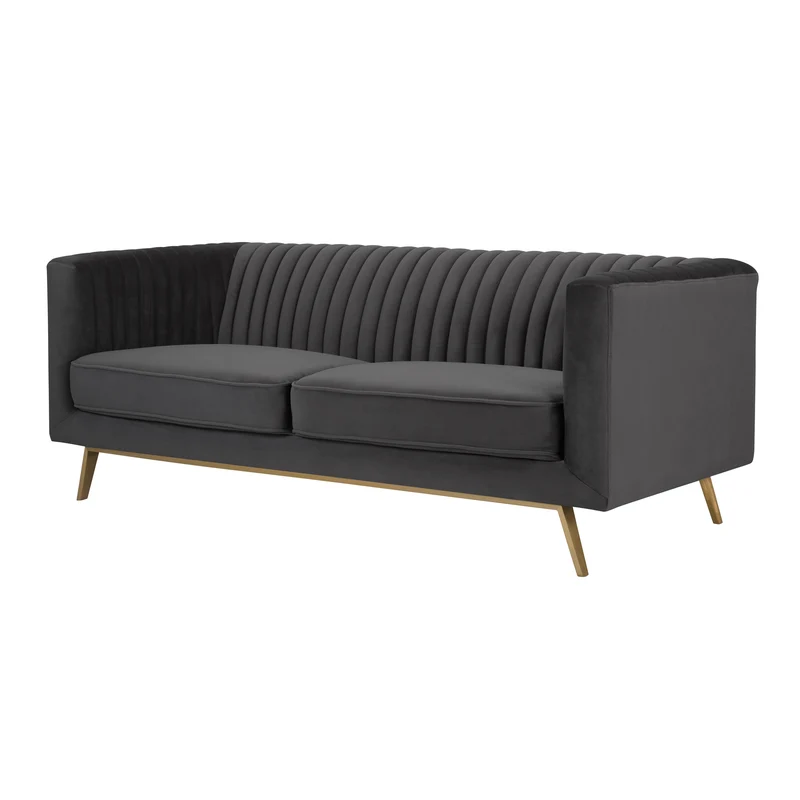 Canapé Gatsby 2 places en velours gris