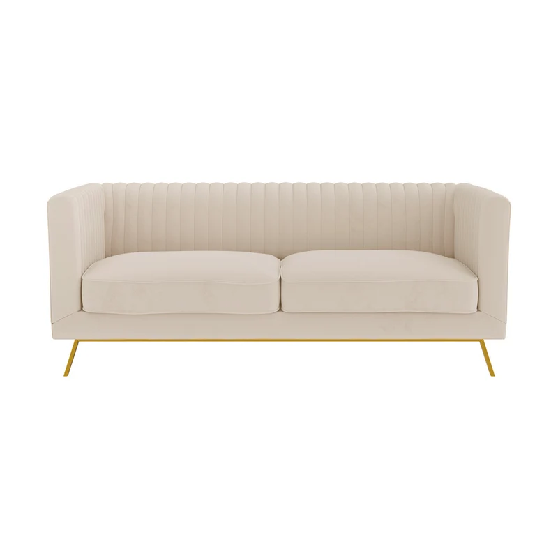 Canapé Gatsby 2 places en velours beige