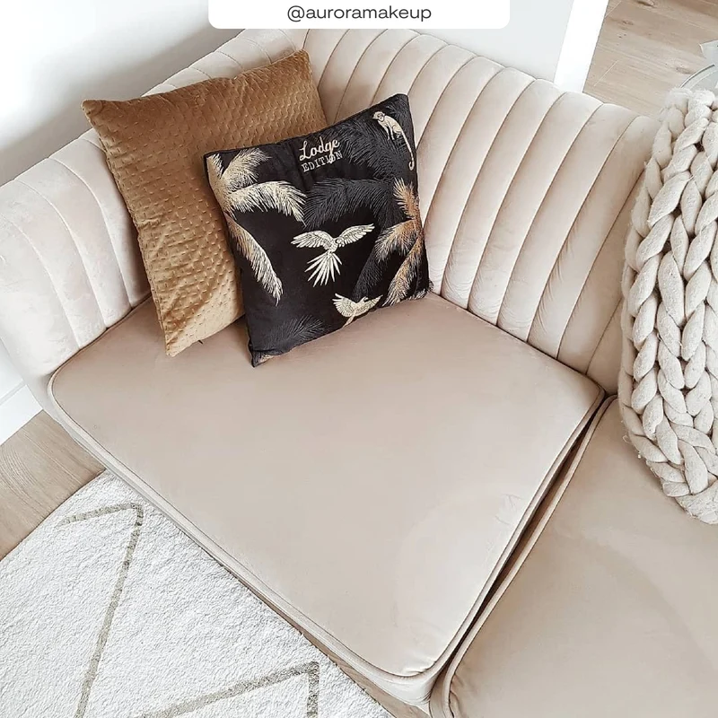 Canapé Gatsby 2 places en velours beige
