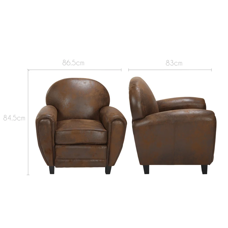 Fauteuil Club marron vieilli