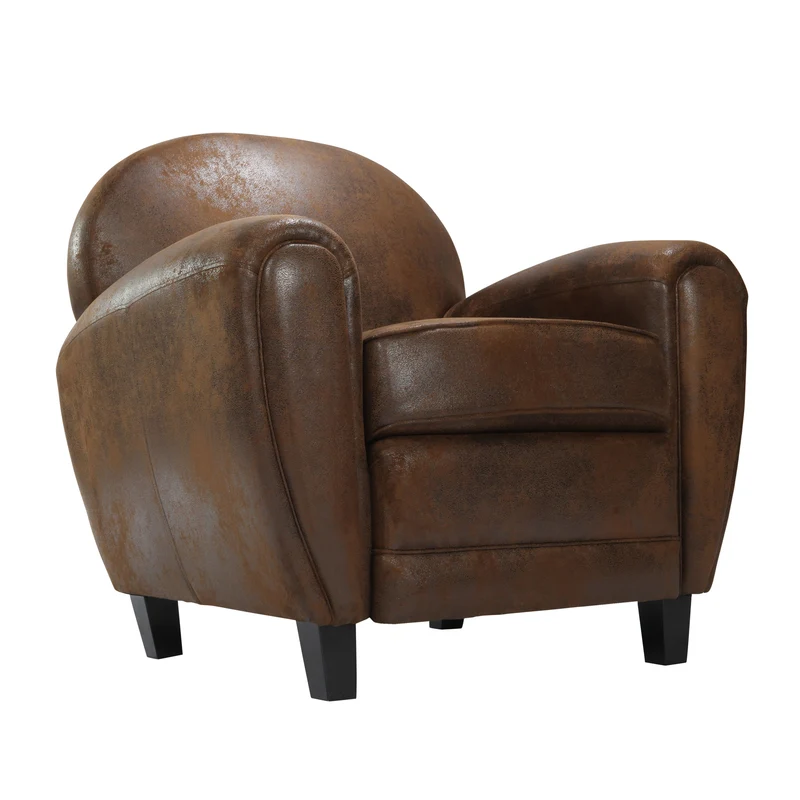 Fauteuil Club marron vieilli