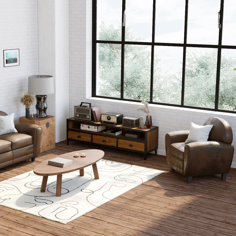Fauteuil Club marron vieilli
