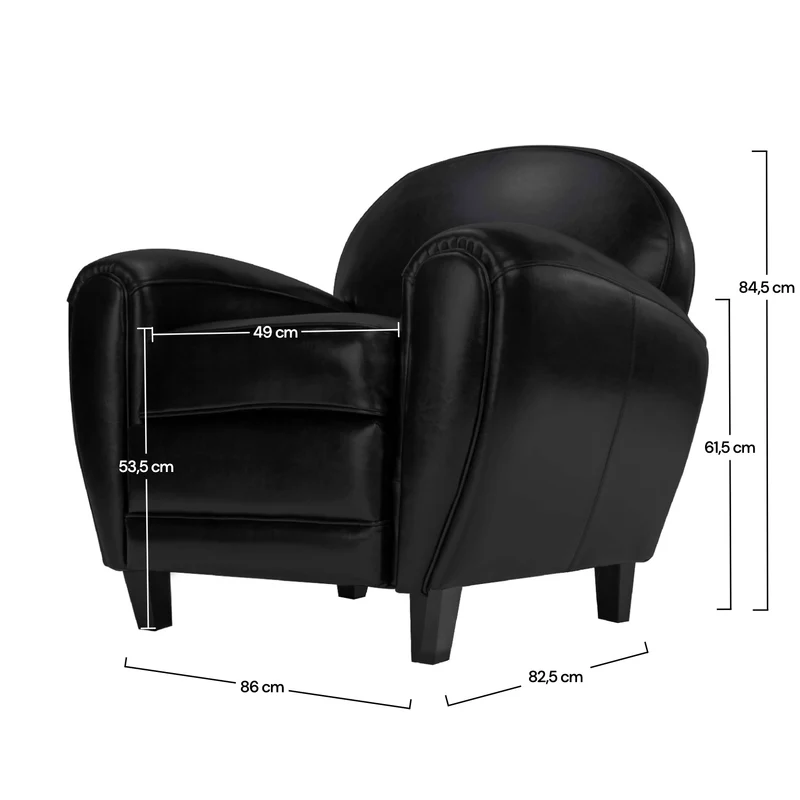 Fauteuil Club noir