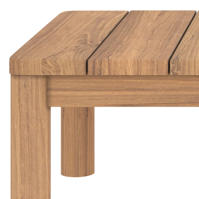 Table basse de jardin Nadila en bois de teck massif