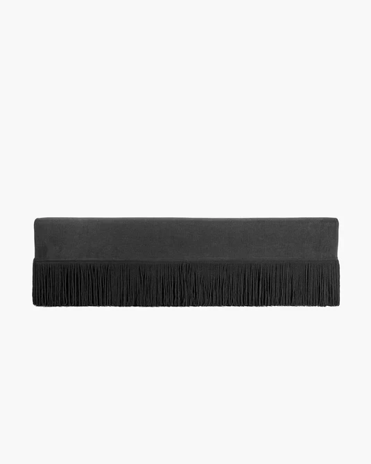 Canapé avec 1 coussin noir avec franges noires Frou