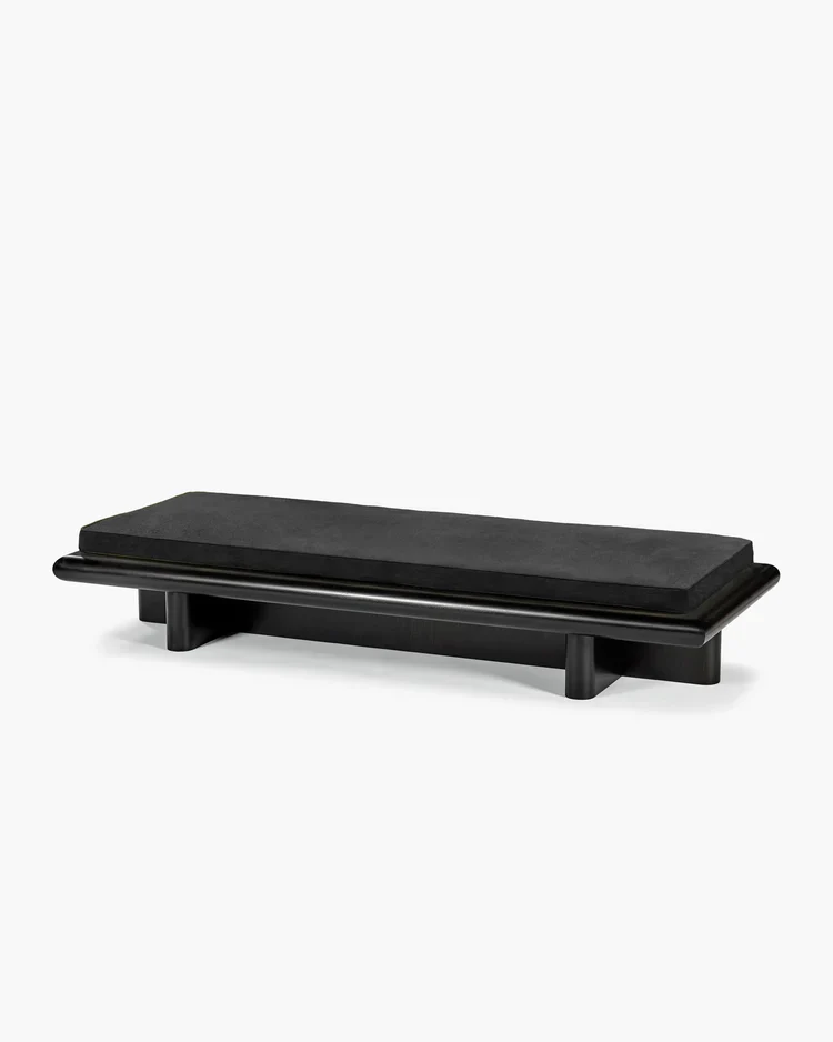 Banc L licot noir + cadre tulipier teinté foncé Taka
