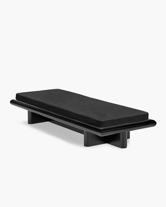 Banc L licot noir + cadre tulipier teinté foncé Taka