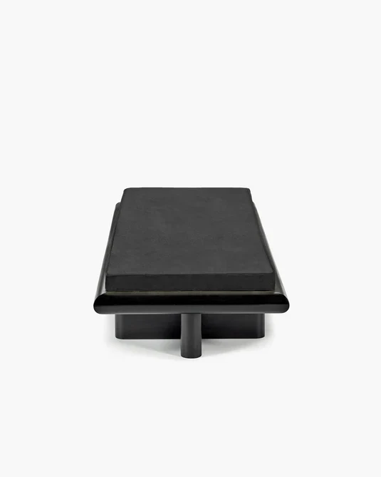 Banc L licot noir + cadre tulipier teinté foncé Taka