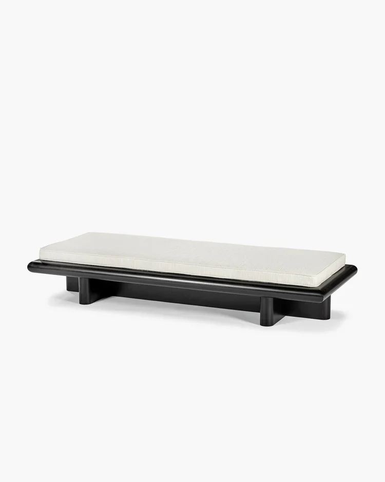 Banc L coco crème + cadre tulipier teinté foncé Taka