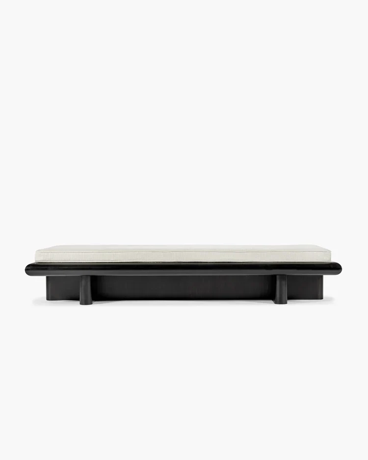 Banc L coco crème + cadre tulipier teinté foncé Taka