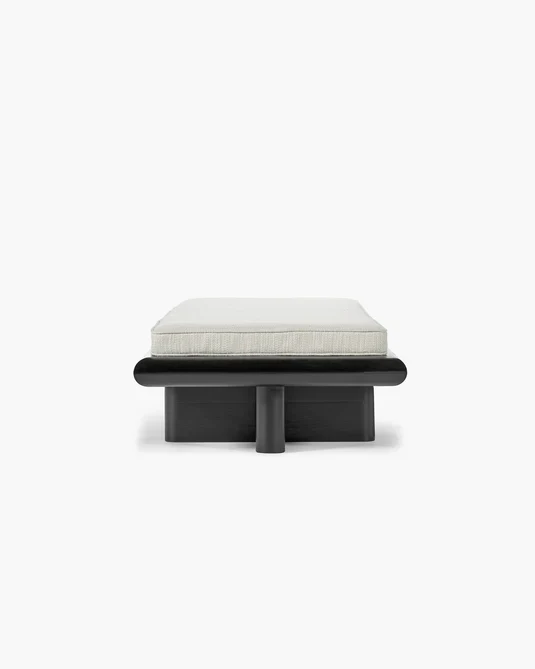 Banc L coco crème + cadre tulipier teinté foncé Taka