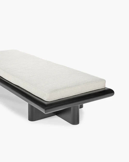 Banc L coco crème + cadre tulipier teinté foncé Taka