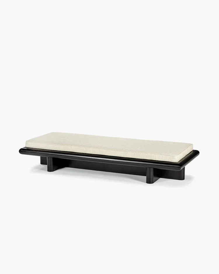 Banc L coco naturel + cadre tulipier teinté foncé Taka