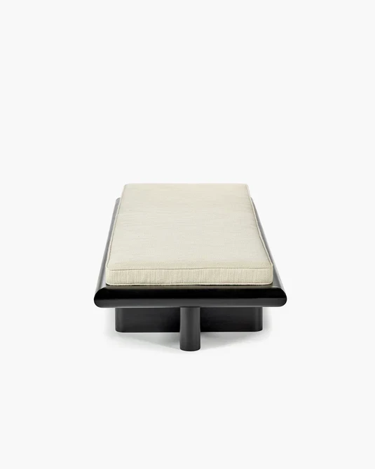 Banc L coco naturel + cadre tulipier teinté foncé Taka