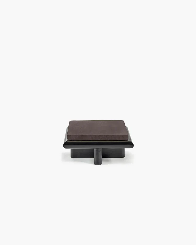 Banc S velours ombre + châssis tulipier teinté foncé Taka