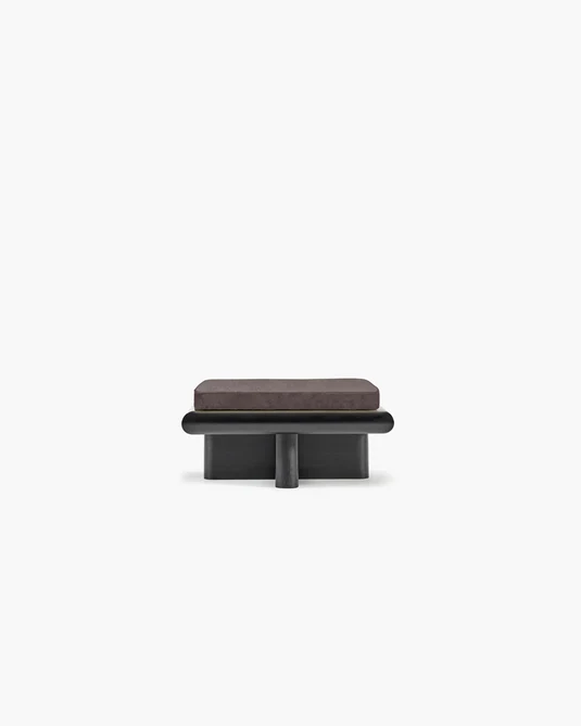 Banc S velours ombre + châssis tulipier teinté foncé Taka